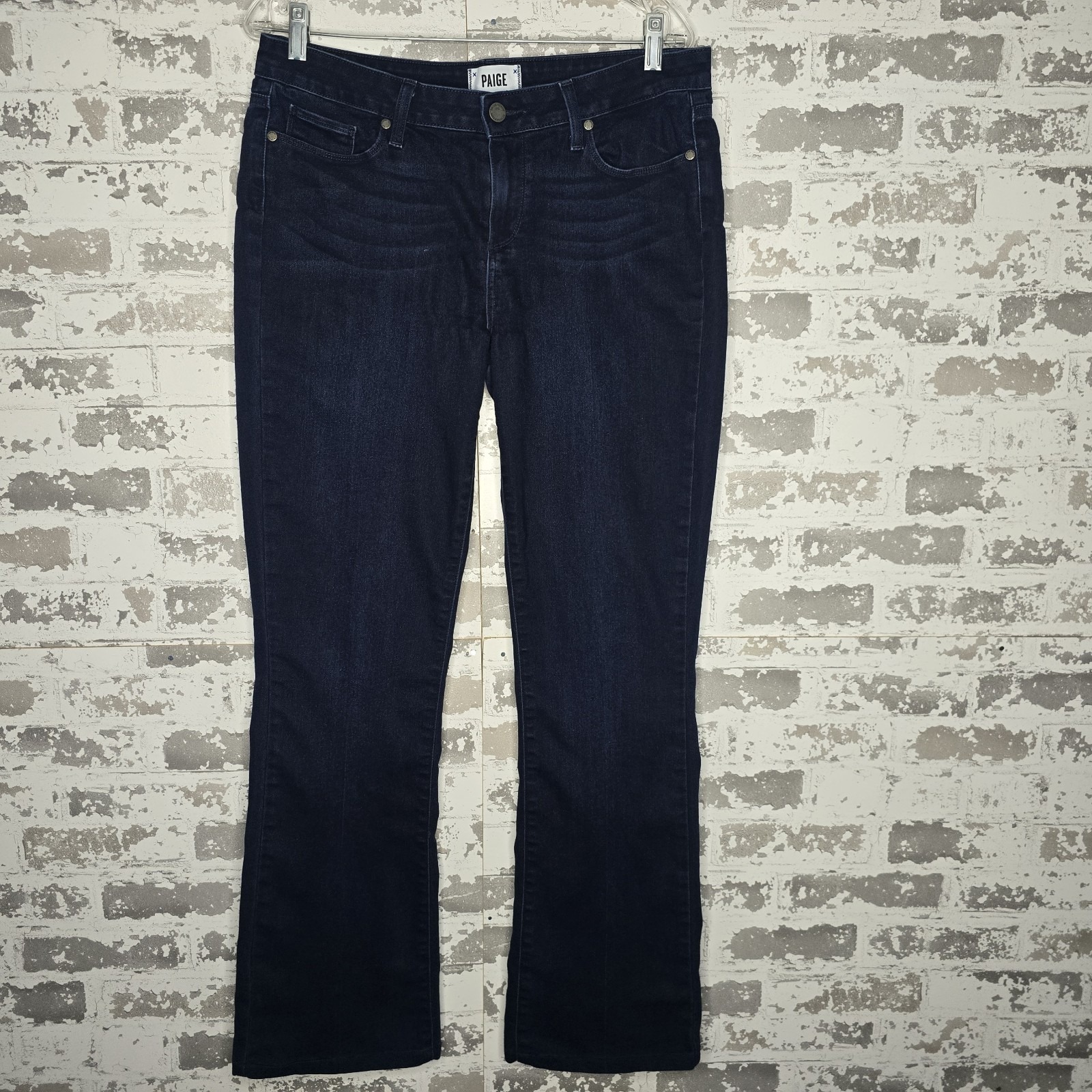 Paige Jeans Womens 32 Manhattan Dark Blue Indigo Wash Bootcut Stretch Denim